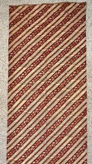 Vintage Indonesian Batik Cotton Fabric 41″ x 85″ Hand Stamped Parang Pattern 70s