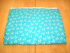 New JoAnn Fabrics Teal Blue White Mini Floral Flannel Fabric Material 1yd & 30″