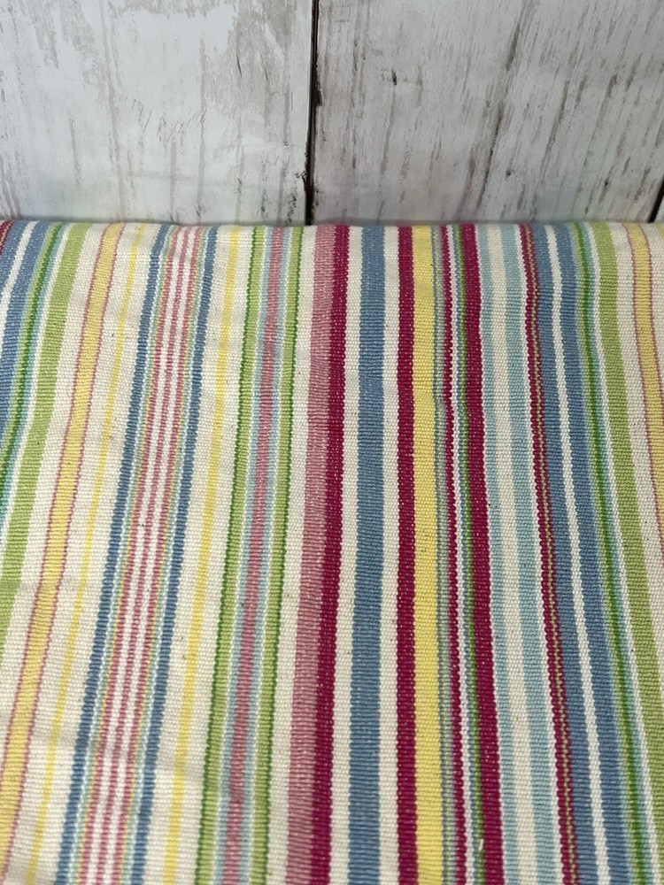 Fabric Twill Cotton Decorator 1.33 Yard 56″ Wide Unbranded Pastel Stripe Washed