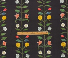 LACEFIELD DESIGN BARCELONA EBONY BLACK FLORAL VINE MULTIUSE FABRIC 1.5 YARD 54″W