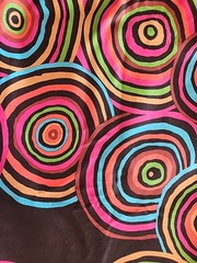 Kaffe Fassett Rainbow Circles On Black Fabric 23.5″ x 102″, Precut