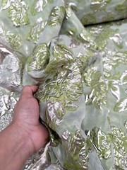 LIME GREEN GOLD Floral Metallic Brocade Fabric Sold By The Yard FOR DRESS