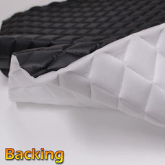 Thick PU Leather Fabric Diamond Check Foam Backing Quilted for Vehicle Interior