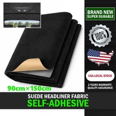Black 35″×60″ Interior Suede Material for Truck Roof Headliner Fabric w Adhesive