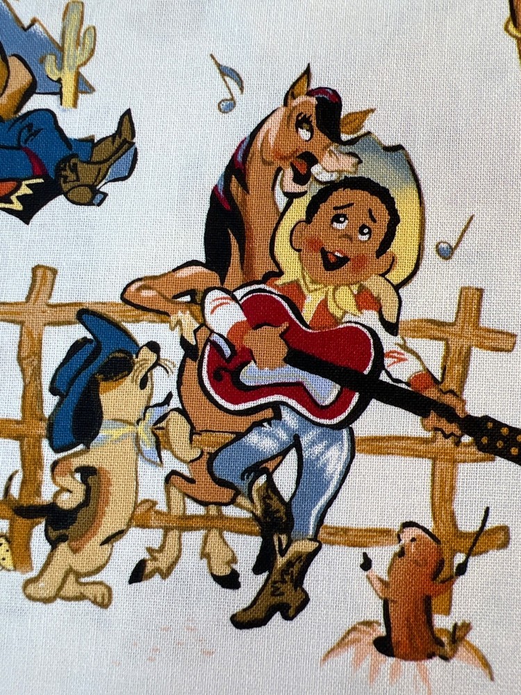 Fabric RARE Into The West by Jackie Jones Marcus Bros Retro Cowboys 30 L x 45” W