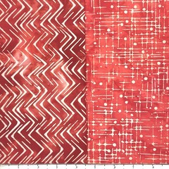 12 Fat Quarters Red & White #2 Batik Lunn Fabric FQ Pack 100% Cotton Ruby Garnet