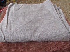 Homespun Fabric Woven Cotton Navy/Beige Small Houndstooth Check Smoke Free Home