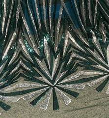 GREEN SILVER Embroidered SEQUINS Lace fabric 50” Width Sold By The Yard