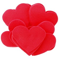 Playfully Ever After 2 inch Stiff Felt Hearts 45pc – Red