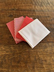 4 Fat Quarters Bundle Riley Blake Basics Red Pack Stripes Dots Gingham Cotton