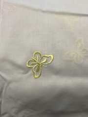 2.5 Yds Embroidered Butterfly Fabric Pastels Cotton 46in Wide VTG HTF