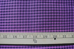 BLACK & RASPBERRRY SHINY CHECKS SHEER POLYESTER NYLON FABRIC 41X42 INCHES
