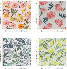 Floral Print 100% Cotton Fabric Charm Pack – 42 Precut 5×5 Inch Quilting Squares
