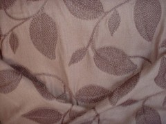 19-1/2Y 3614 Kravet Embroidered Leaf Vine Crewel Mocha Upholstery Drapery Fabric