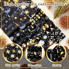 40 PCS 2.55 Black, Gold Christmas Jelly Fabric Roll, Quilting Strips, DIY Craft