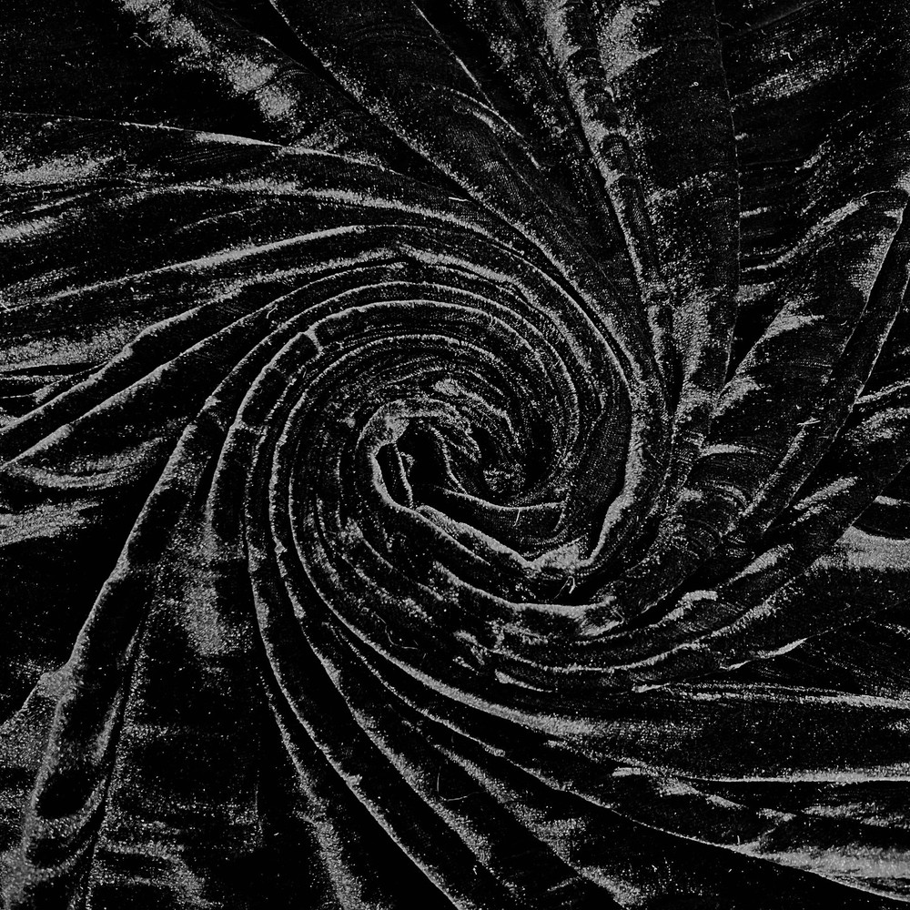 Pauline BLACK Wrinkled Polyester Crushed Stretch Velvet Fabric by the Yard for