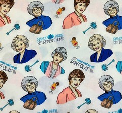 Golden Girls TV show 100% cotton novelty print fabric by the yard Group Toss