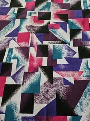 VTG HTF Burlington Studios Prints Abstract Print Poly Fabric 2 Yards 15″ X 65″W