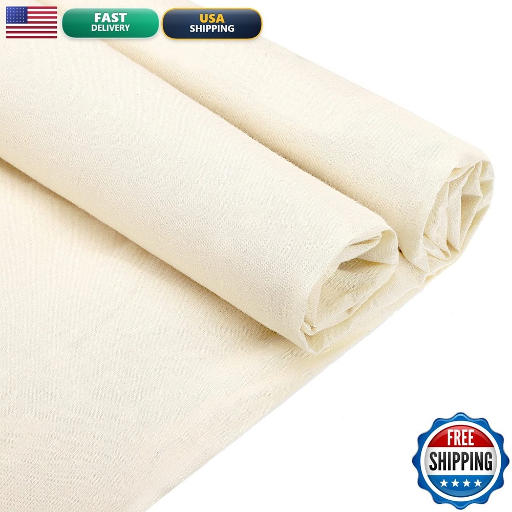 Tegeme 10 Yards x 63 Inches 100% Cotton Muslin Fabric Natural
