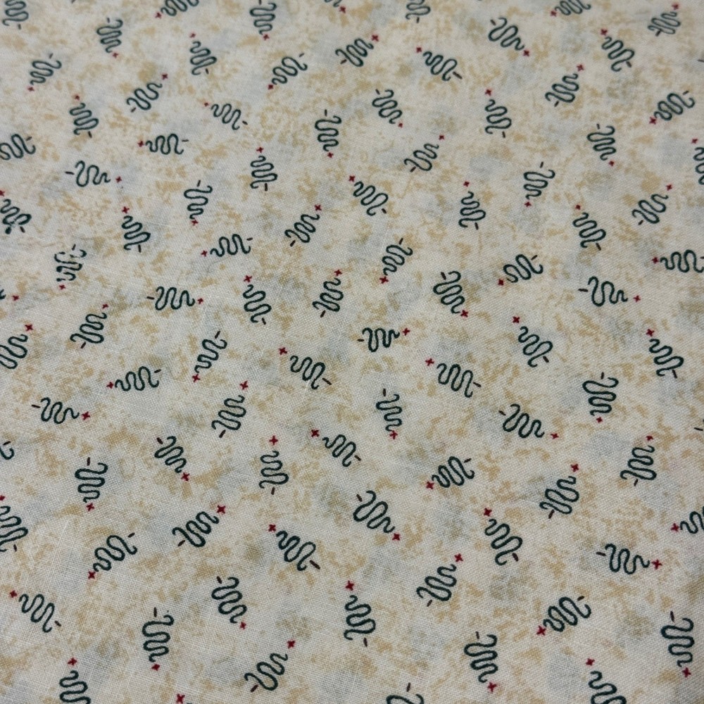 Leslie Beck for VIP Fabrics Cotton Fabric 6 Yards Cream Primitive Christmas Tree