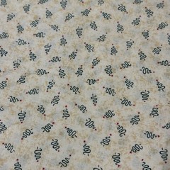 Leslie Beck for VIP Fabrics Cotton Fabric 6 Yards Cream Primitive Christmas Tree