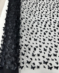 Black 3D Butterfly Lace, 60/62″, Dress, Decor, Prom, Hair Accessories