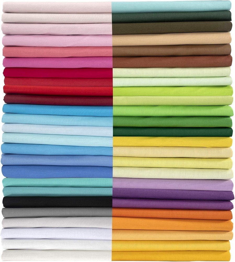 50pcs 10×10 inches Multicolor Cotton Fabric Bundle Squares for Quilting Sew…