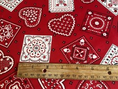 Cotton Fabric Cute Flower Heart Bandana 44”x 36”By Cranston print work 00