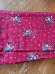 Concord Fabric Inc. Red Floral Cotton Fabric Quilting Sewing 3 Yards 7 Inches