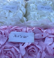 Sale! 3 Big Pcs Satin Rosette Mesh Pink & Ivory Colors For Sewing Project Art