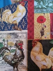 Country Farm Chickens Eggs Cotton Fabric 2 Designs 36″x44″ -18″x22″Cabin Fever