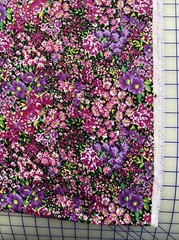 Vintage Purple floral Dressmaker Fabric 58″w x 108″ Drapes Synthetic Rich Garden