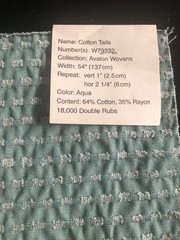THIBAUT Cotton Tails in Aqua Blue 17 x 17 3/8″ Textural Fabric Sample