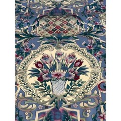 Vtg Margin Designs Upholstery Fabric Floral Vibrant Purple Lavender Chintz BTY