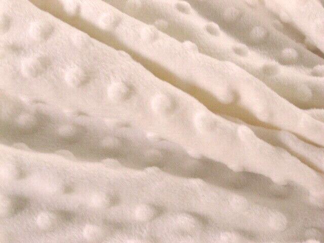 IVORY MINKY CUDDLE DIMPLE DOT PLUSH KNIT SEW QUILT CRAFT FABRIC BTY & PRECUTS