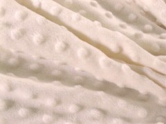 IVORY MINKY CUDDLE DIMPLE DOT PLUSH KNIT SEW QUILT CRAFT FABRIC BTY & PRECUTS
