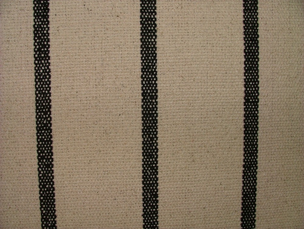 French Grain Sack Stripe Cotton Linen Look Curtain Upholstery Cushion Fabric