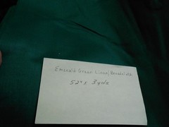 Emerald Green Linen/ Broadcloth Fabric 52″ x 3 yd. Remnant