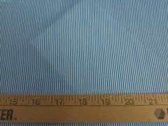 MICRO STRIPE ITALIAN PIMA COTTON VOILE~BLUE/WHITE~18″x30″~DOLL FABRIC