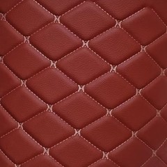 Thick Faux Leather Fabric Sponge Quilted Embroidered Car Interior Material Trims