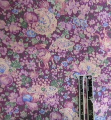 1.4 yd x 44″ Vintage Peter Pan Purple Lilac Floral Dishes Cotton Quilting Fabric