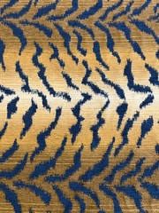 kravet Design Crypton Home tiger Stripe Upholstery Fabric Blue Gold 4 yards