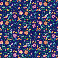 Blank Quilting 9981-77Florabelle Mini Floral Navy Cotton Fabric by The Yard