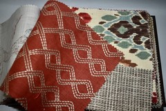Big FABRIC SAMPLE BOOK Red Spice SEDONA Autumn 45pcs LOT Print Embroidery Woven