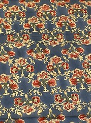 upholstery floral fabric blue Beige Red Classic Retro Style 57×142″ 4 Yards