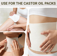 Organic Cotton Flannel for Castor Oil Pack Wrap 17.7×9.85 Inches Reusable Castor