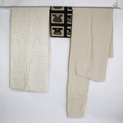 3 Piece Fabric Lot in Black and Beige 7+ Yards Total