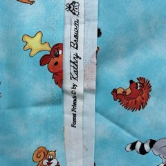 Vtg Red Rooster Forest Friends Fabric Kathy Brown Teachers Pet Cotton 3.3 Yards