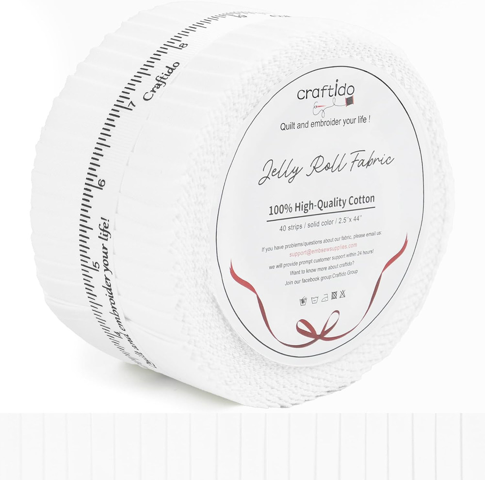 -20 Options-100% Cotton Jelly Roll Fabric Precut Strips for Quilting, Crafting,