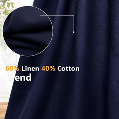 Navy Blue Linen Cotton Fabric Half Yard 61″ Wide, Linen Cotton Blend | Breathabl
